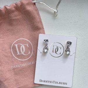 Dareth Colburn Bridal Earrings with Drop Pearl